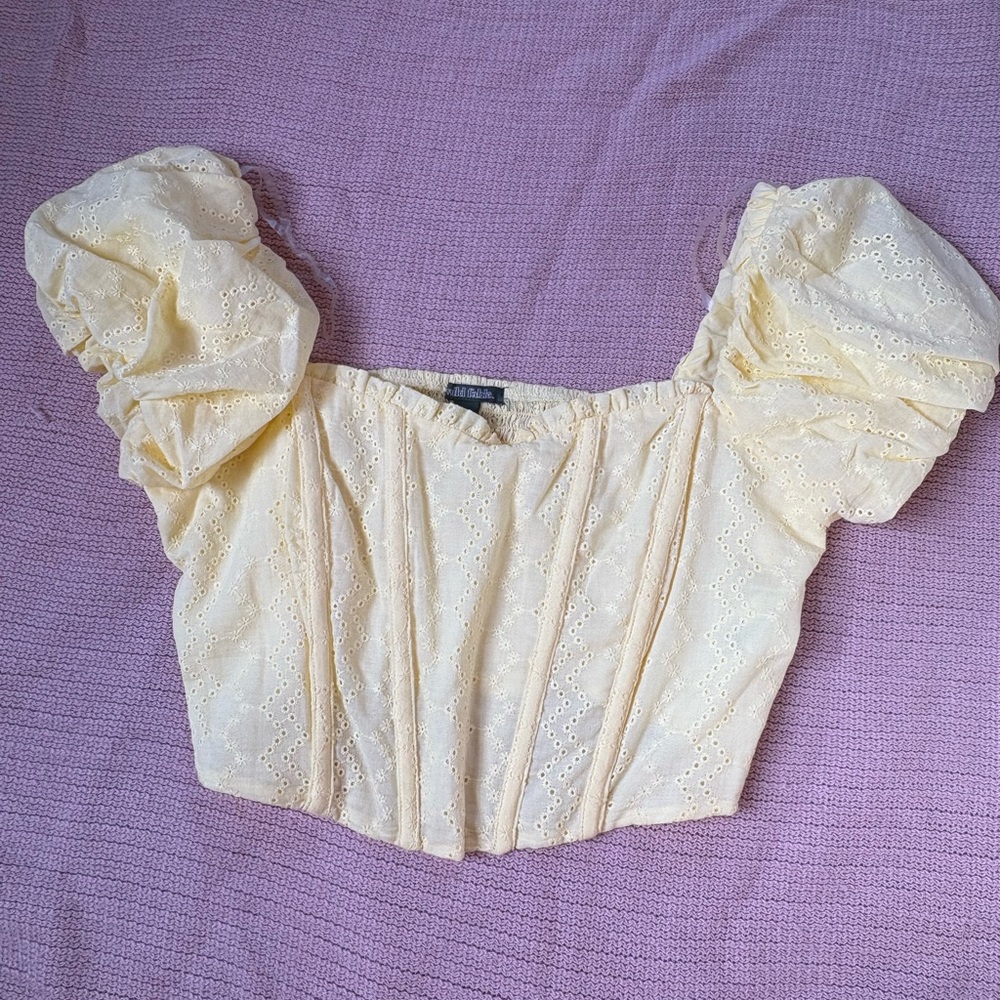 Elegant Yellow Puff Sleeve Top